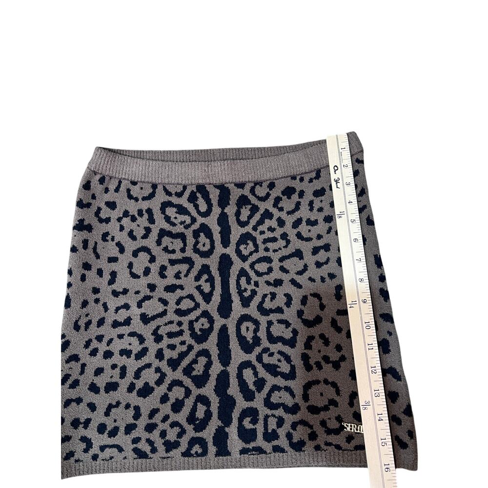 SER.O.YA Leopard Print Knit Mini Skirt Women’s M Taupe Black Pull On Stretch Y2K - Picture 4 of 6